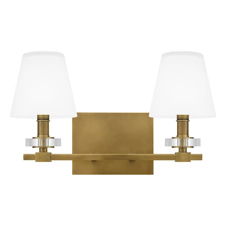 Quoizel Kelsey Glen 2-Light Weathered Brass Vanity Light KLS8616WS